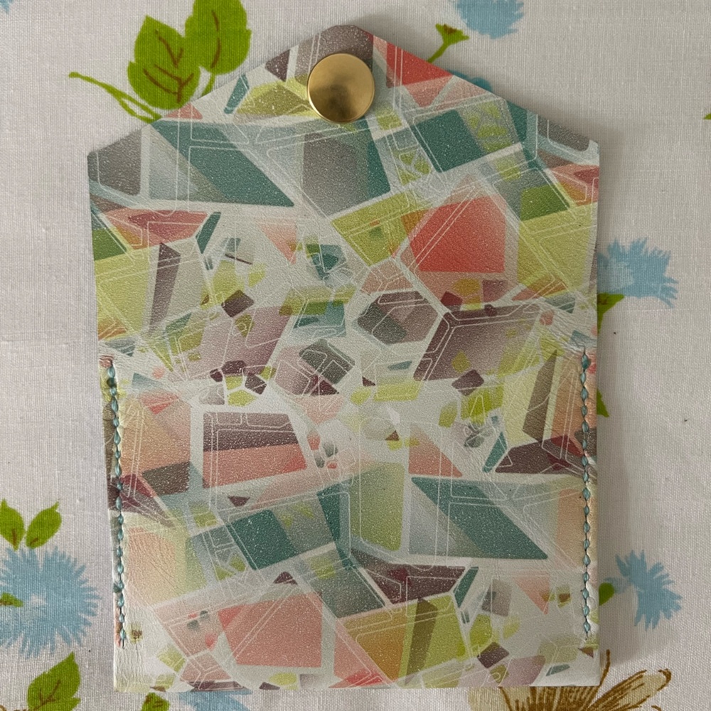 Hand Crafted Multicolor Geometric Wallet - Picture 4 of 5